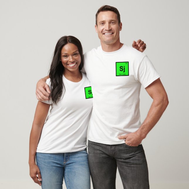 Sj - San Jose City Chemistry Periodic Table Symbol T-Shirt (Unisex)