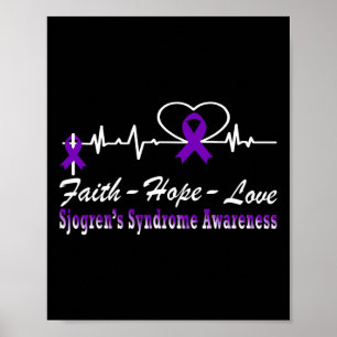 Sjogren’s Syndrome Awareness Heartbeat Christian C Poster