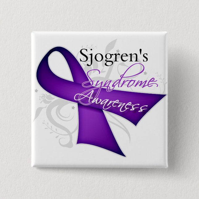 Sjogren's Syndrome Awareness 15 Cm Square Badge (Front)