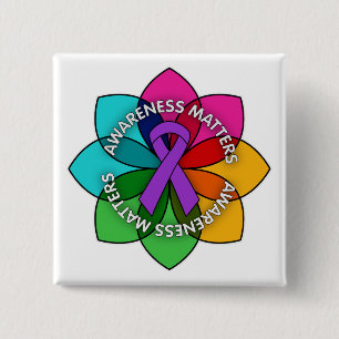 Sjogrens Syndrome Awareness Matters Petals 15 Cm Square Badge