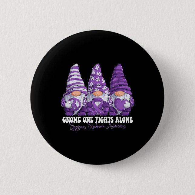 Sjogren's Syndrome Awareness Month Purple Ribbon G 6 Cm Round Badge (Front)