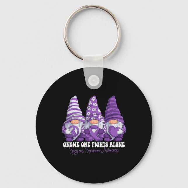 Sjogren's Syndrome Awareness Month Purple Ribbon G Key Ring (Front)
