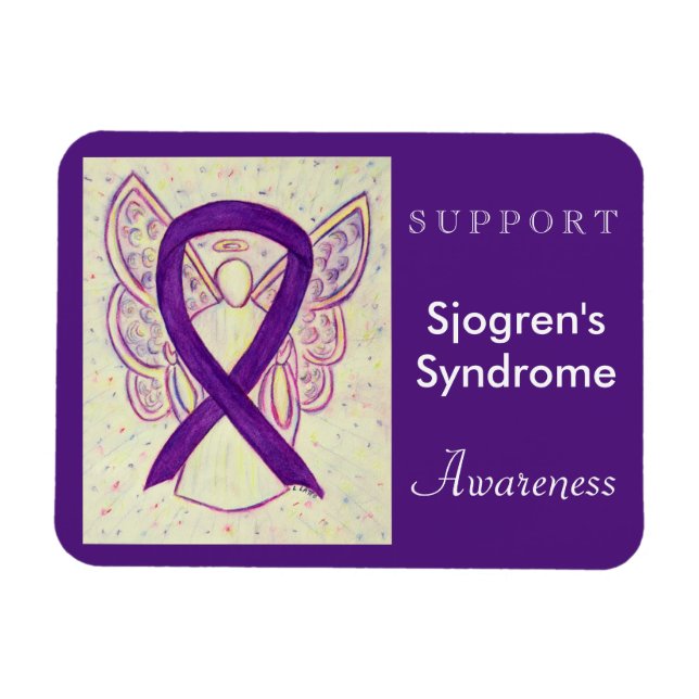 Sjogren's Syndrome Awareness Ribbon Angel Magnet (Horizontal)