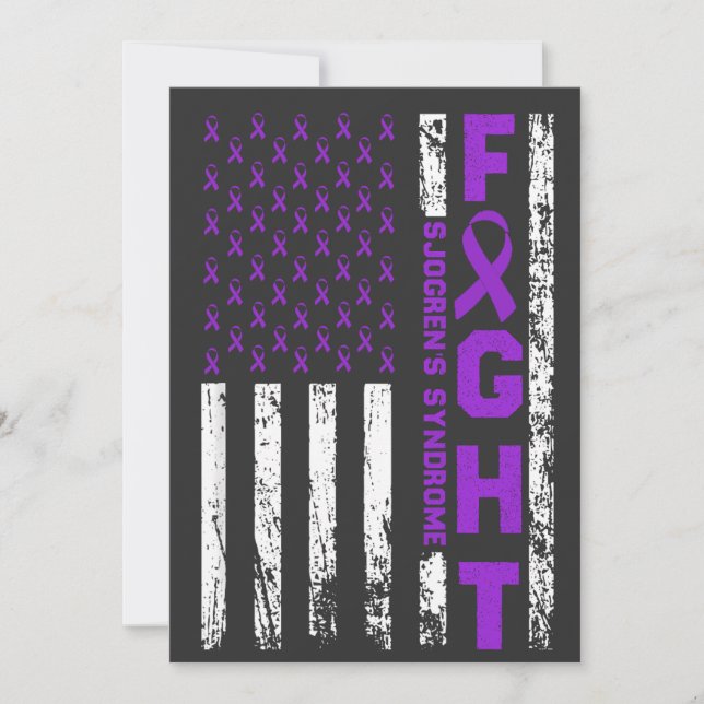 Sjogren's Syndrome Ribbon Fight US Flag Holiday Card (Front)