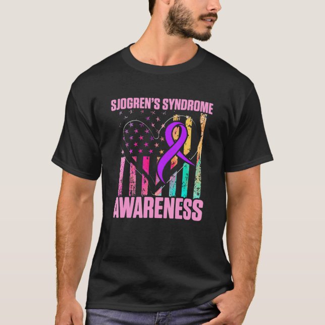 Sjogren's Syndrome Survivor Learn Warrior 1 T-Shirt (Front)