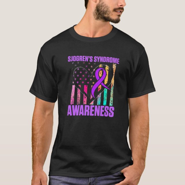 Sjogren's Syndrome Survivor Learn Warrior   T-Shirt (Front)