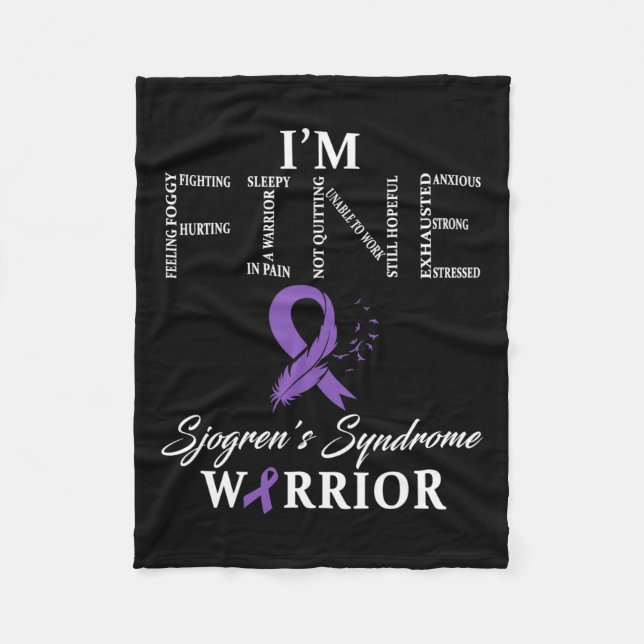 Sjogren's Syndrome Warrior I'm Fine Down Syndrome  Fleece Blanket (Front)