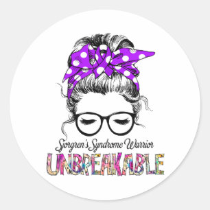 Sjorgren's Syndrome Awareness Ribbon Support Gifts Classic Round Sticker