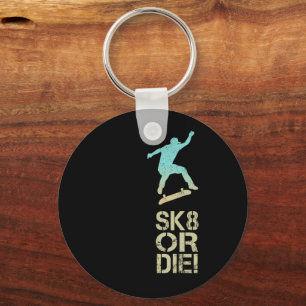 Sk8 Or Die! Olli Skater Vintage For Skateboarder Key Ring
