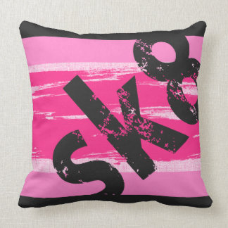 Sk8 - Skateboard Word Pillow Pink & Grey