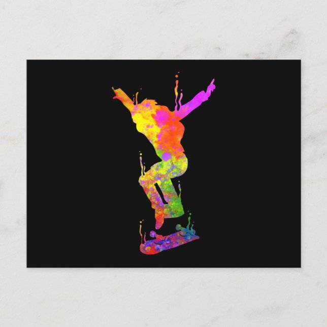 Sk8 Skateboarder Skatepark Sk8ing Skatehall Postcard (Front)