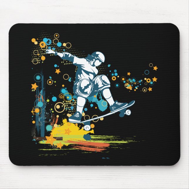 sk8er skateboarder vector mouse mat (Front)