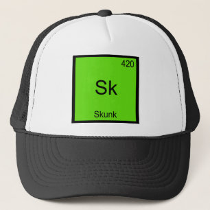 Sk - Skunk Funny Chemistry Element Symbol Tee Trucker Hat