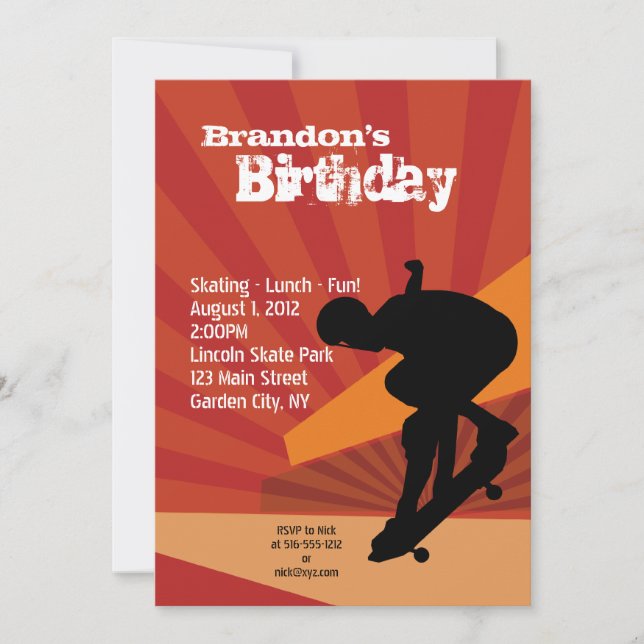 Ska8er Boy Invitation (Front)