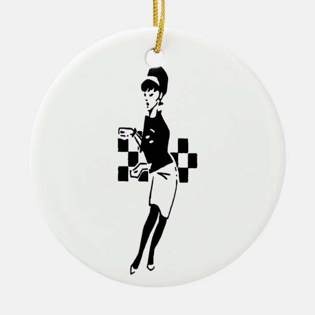 SKA Dancer Ceramic Tree Decoration (Front)