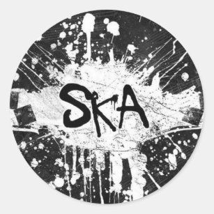 Ska music chequered old school punk rock 80's  classic round sticker