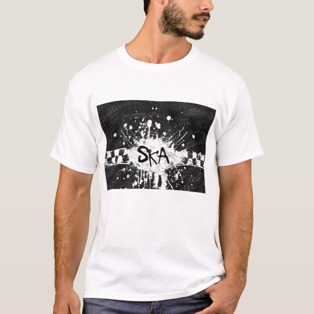 Ska music chequered old school punk rock 80's  T-Shirt (Front)