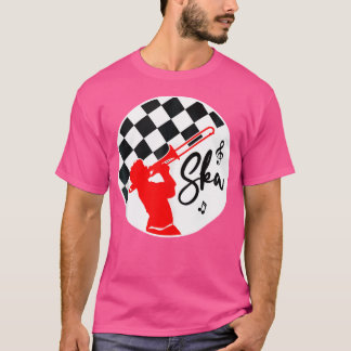 Ska Music Punk Reggae Retro Black Red Chequerboard T-Shirt