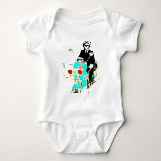 Ska on a Scoot. The 80's Ska man driving a scooter Baby Bodysuit