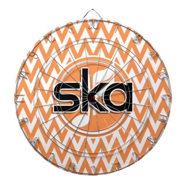 Ska; Orange and White Chevron Dartboard (Front)