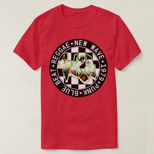 Ska reggae sticker T-Shirt (Design Front)