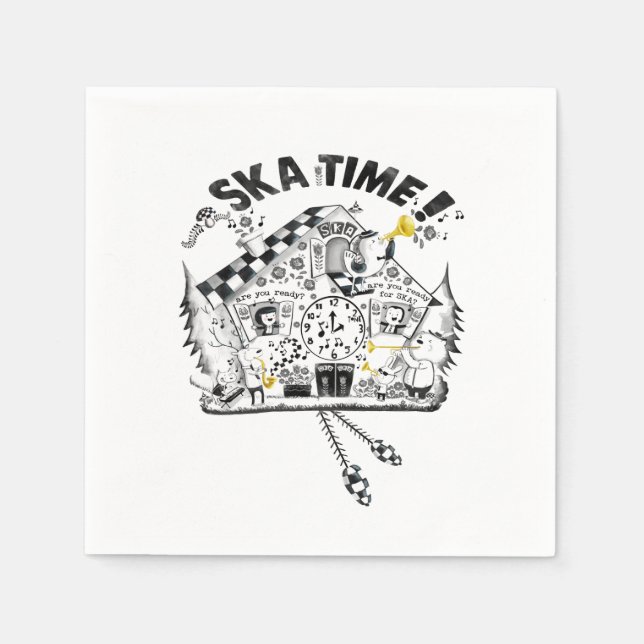 Ska Time Cuckoo Clock Napkin (Front)