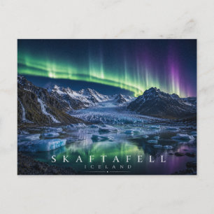 Skaftafell Glacier Lagoon Iceland Aurora Postcard