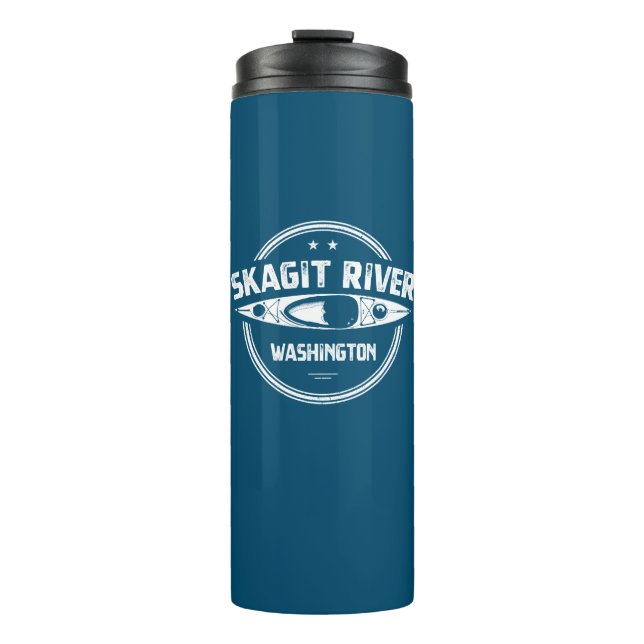 Skagit River Washington Kayaking Thermal Tumbler (Front)