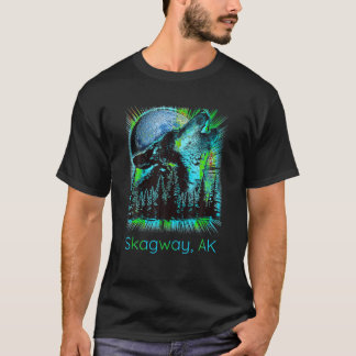 Skagway Alaska Howling Wolf Moon Forest Nature Lov T-Shirt