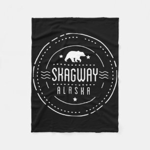 Skagway Alaska Shirt With Bear  Fleece Blanket