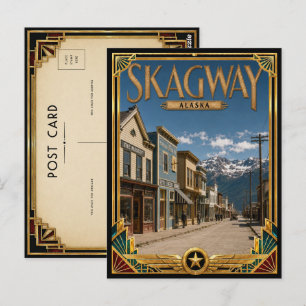 Skagway Alaska Vintage Art Deco Golden Age Postcard