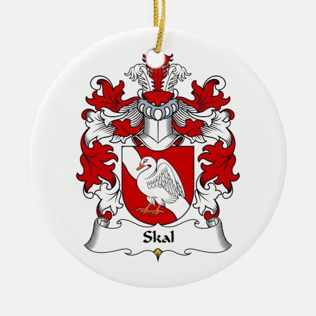 Skal Family Crest Ceramic Tree Decoration (Front)