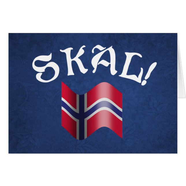 Skal Norwegian Flag Norway Drinking Toast (Front Horizontal)