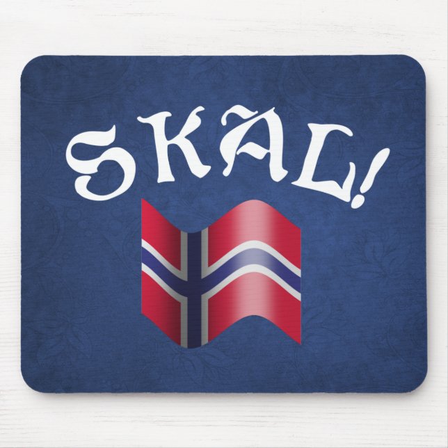 Skal Norwegian Flag Norway Drinking Toast Mouse Mat (Front)