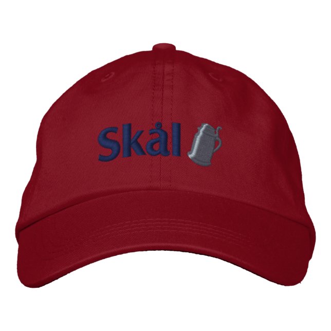Skal! Scandinavian Drinking Toast Embroidered Hat (Front)