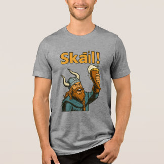 Skål! – Viking Ale Toast Retro Comic Art Tri-Blend Shirt