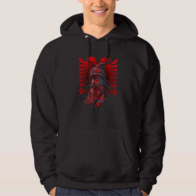 Skanderbeg Albanian National Hero Eagle Kosovo Alb Hoodie (Front)