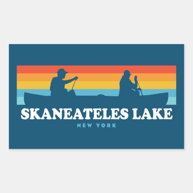 Skaneateles Lake New York Canoe Rectangular Sticker (Front)