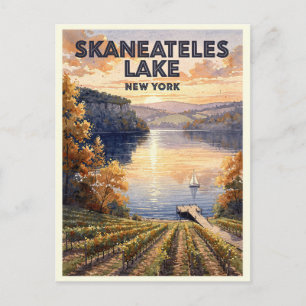 Skaneateles Lake New York Vintage Travel Postcard