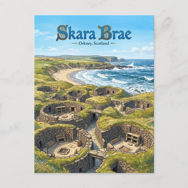 Skara Brae Scotland Postcard (Front)