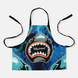 Skark Mania Funny Cartoon Illustration Apron