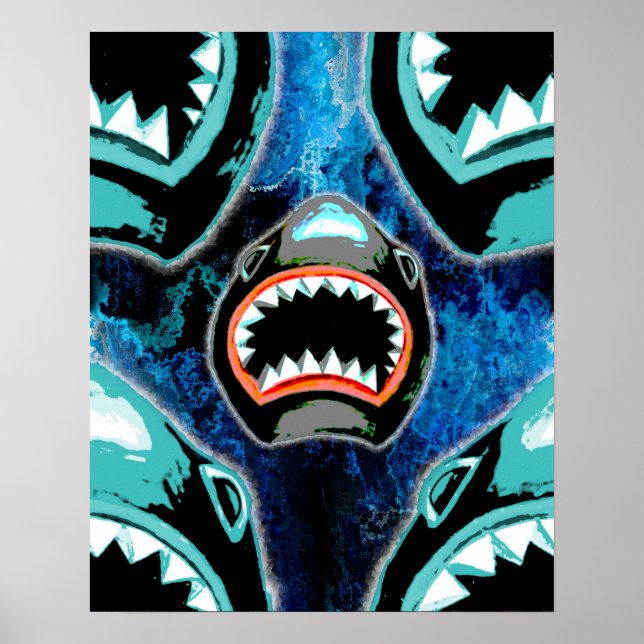 Skark Mania Funny Cartoon Illustration Poster (Front)