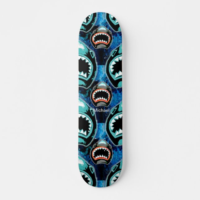 Skark Mania Funny Cartoon Illustration Skateboard (Front)