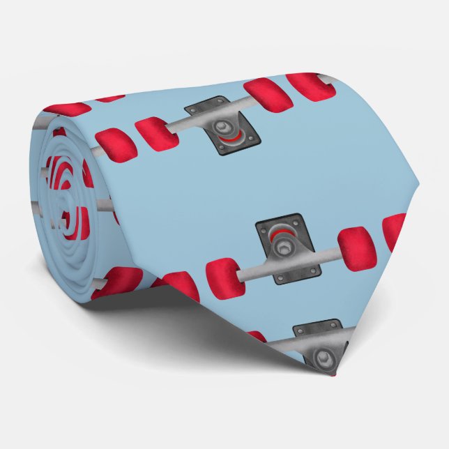 Skatboarding Trucks and Wheels Tie (Rolled)