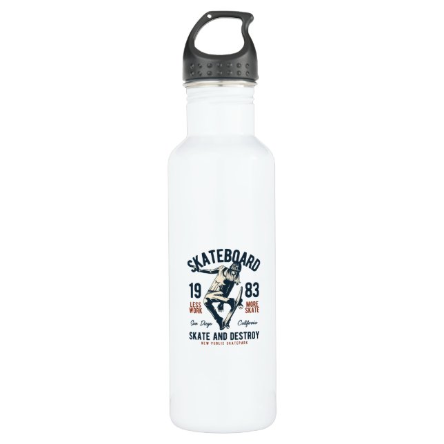skate and destroy 710 ml water bottle (Front)