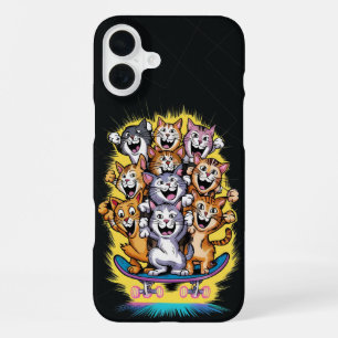 Skate Cats Squad iPhone 16 Plus Case