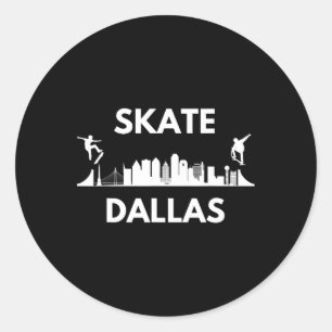Skate Dallas Tx Skateboarding Fans Dallas Skyline Classic Round Sticker