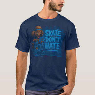 Skate Don’t Hate – Retro Roller Skating Poodle Art T-Shirt