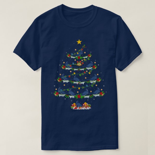 Skate Fish Fish Lover Xmas Lights Skate Fish Chris T-Shirt (Design Front)