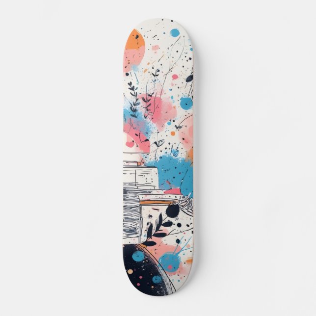 Skate into the Future: Neon Pink Edition Skateboard (Front)